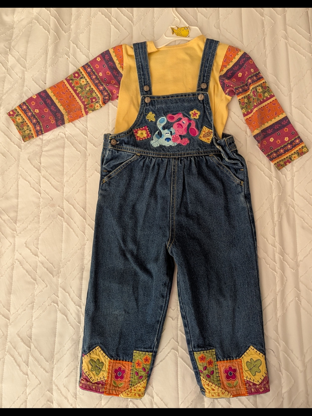 Nickelodeon Denim Overalls with Yellow & Multicolor Top